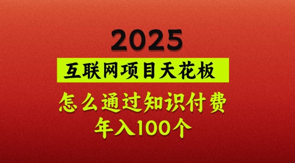 2025项目天花板，普通怎么通过知识付费翻身，年入百个【揭秘】-游戏体验馆